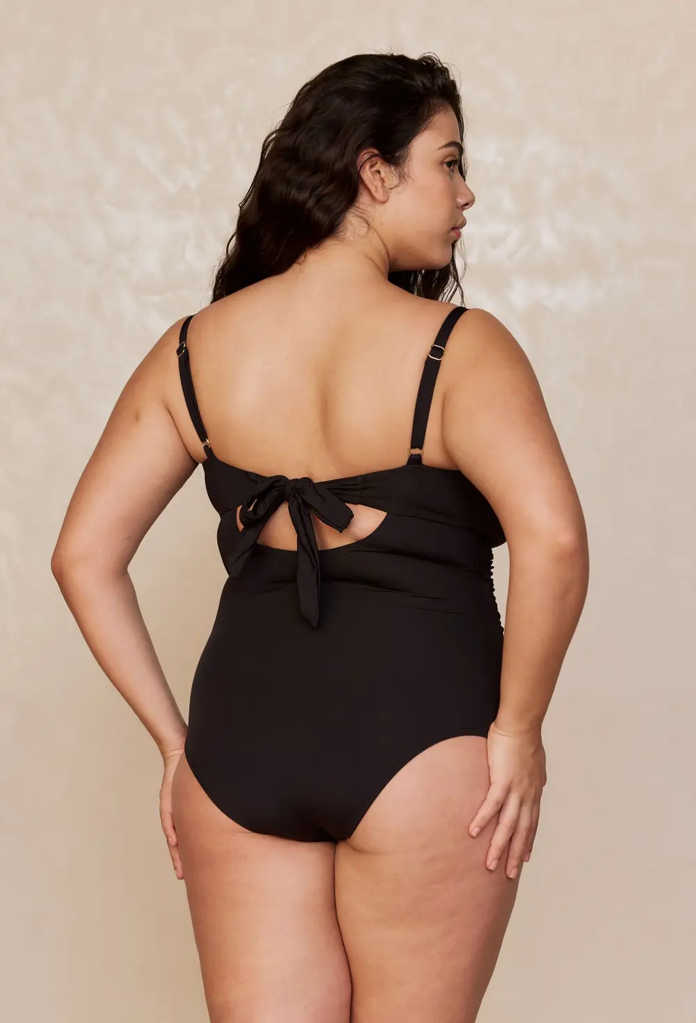 Bordeaux One Piece (Full Coverage) - Black