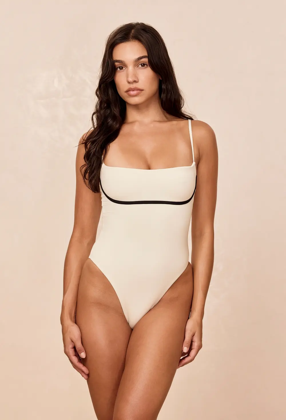 Sausalito One Piece - Ivory/Black
