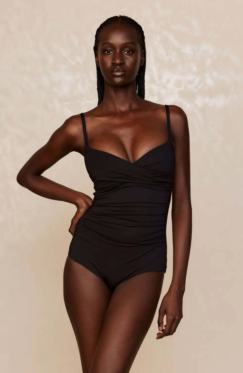 Bordeaux One Piece (Full Coverage) - Black