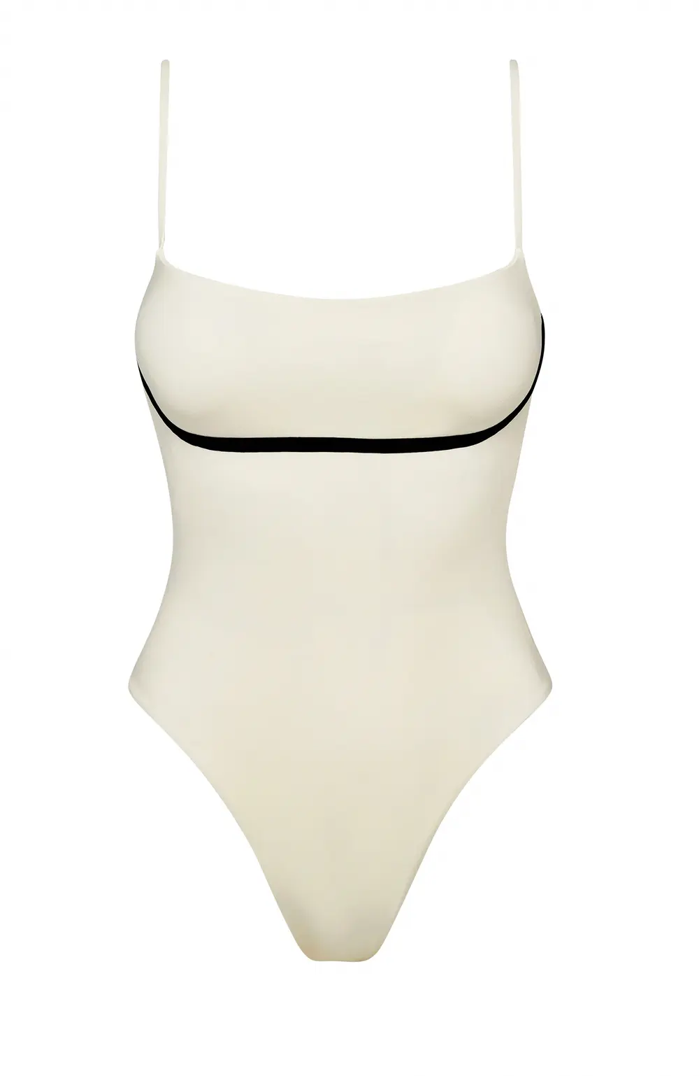 Sausalito One Piece - Ivory/Black