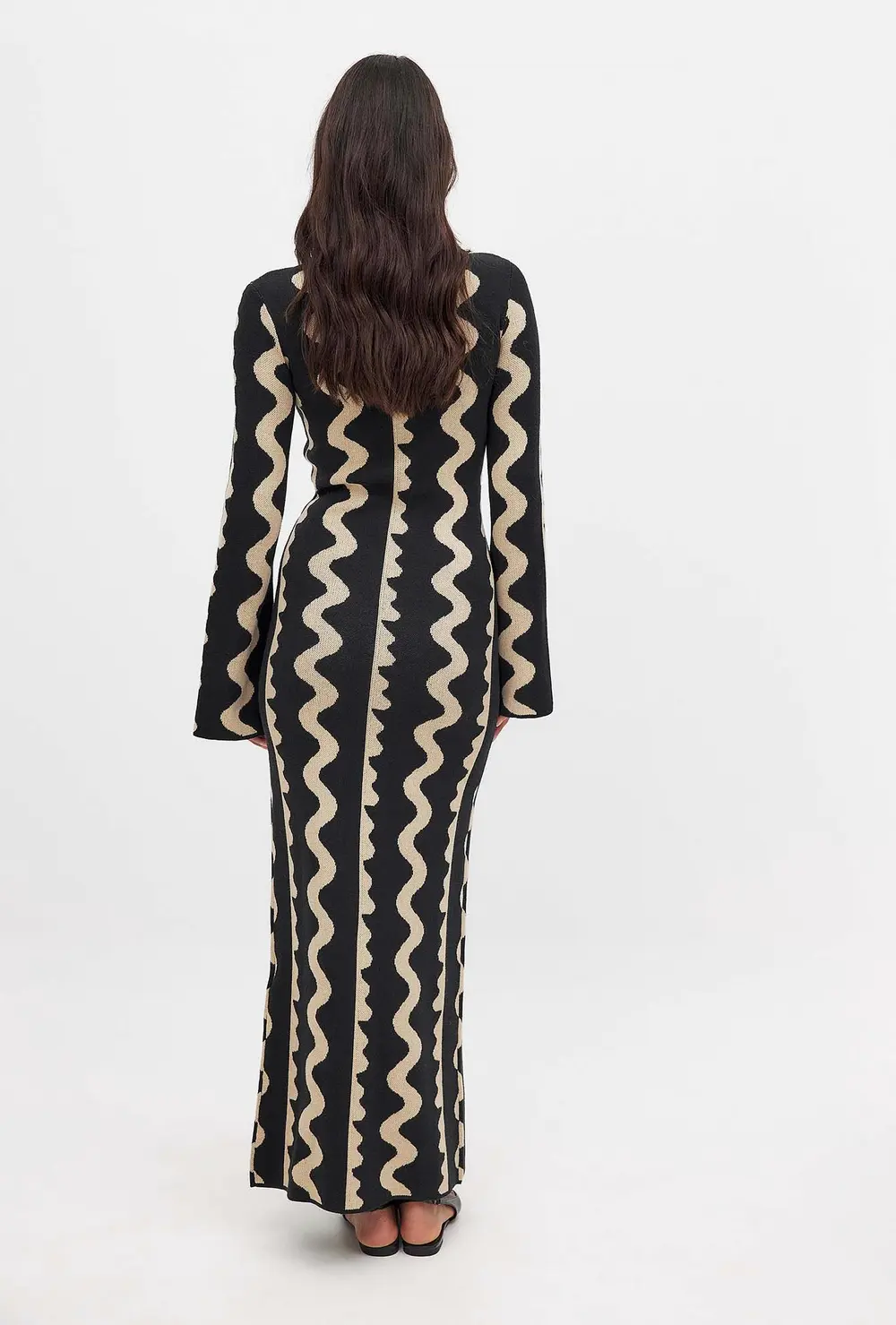 Jacquard Knitted Maxi Dress Multicolor