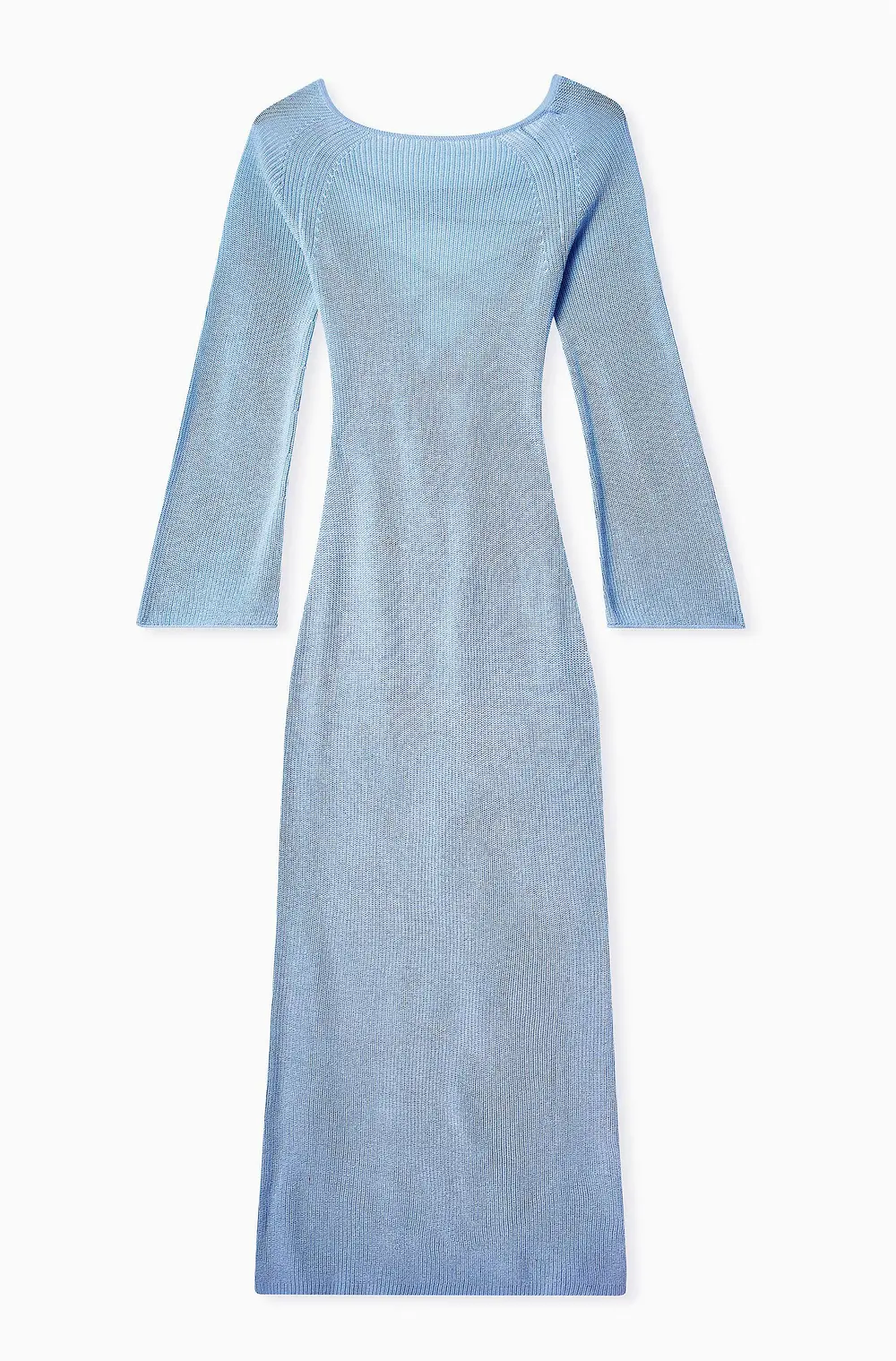 Open Back Lace Detail Knitted Maxi Dress Blue