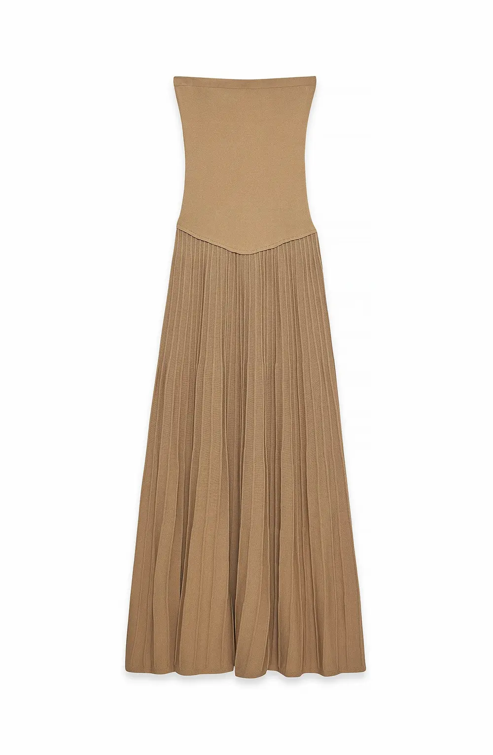 Knitted Tube Maxi Dress Beige