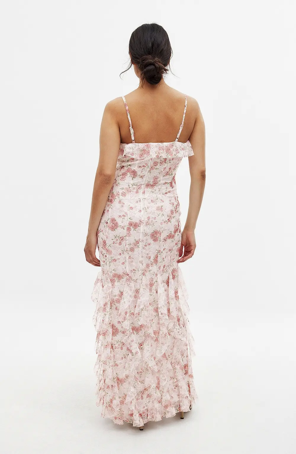 Frill Lace Maxi Dress Flower