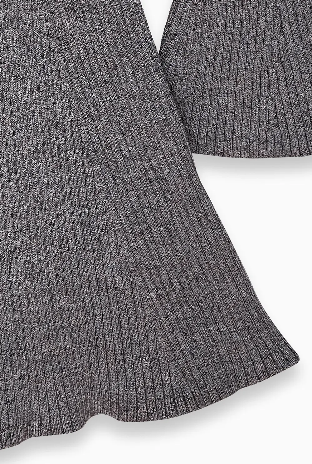 Knitted High Neck Flowy Mini Dress Grey