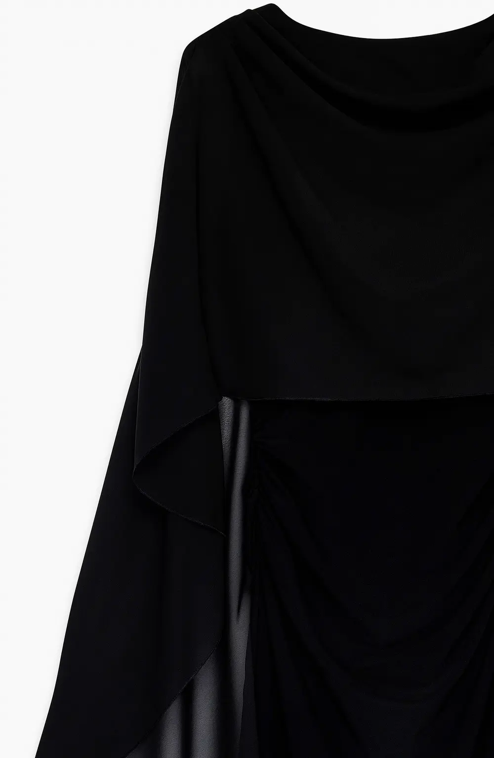 Chiffon Cape Dress Black