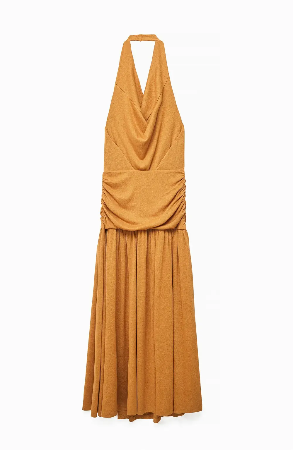 Halterneck Slit Maxi Dress Orange