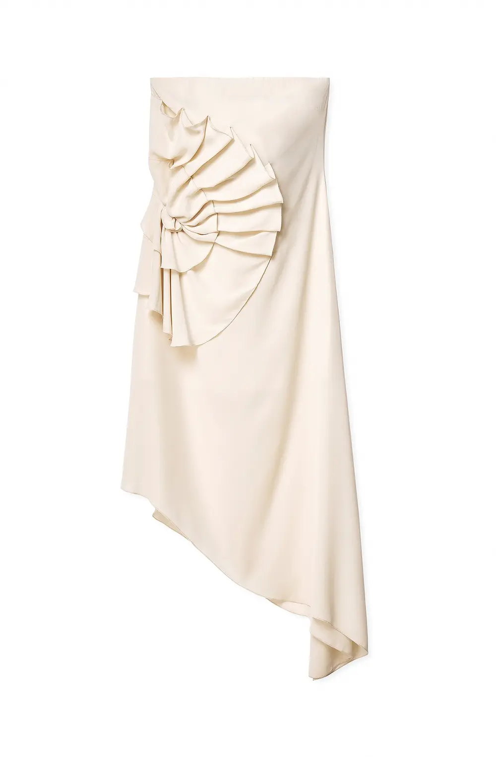Flower Detail Chiffon Midi Dress Beige