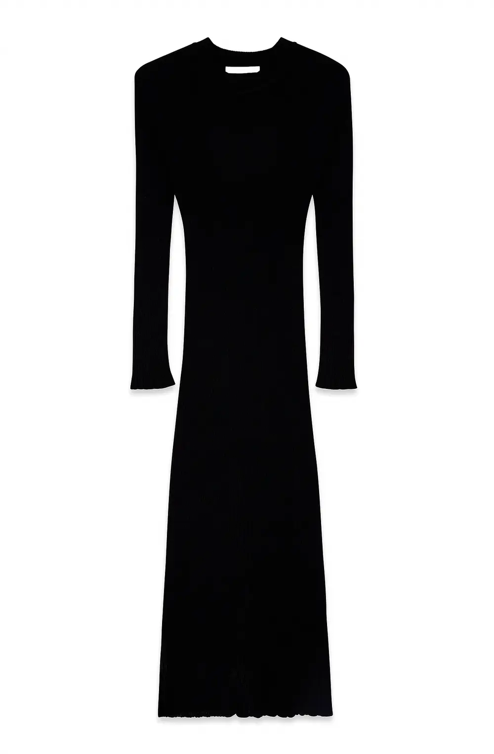 Knitted Ribbed Maxi Dress Black