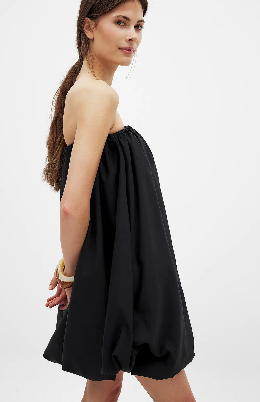 Convertible Maxi to Mini Bubble Dress Black