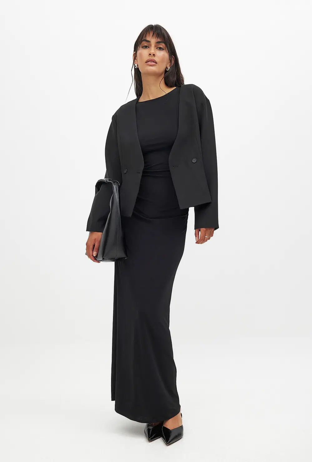 Open Back Maxi Dress Black