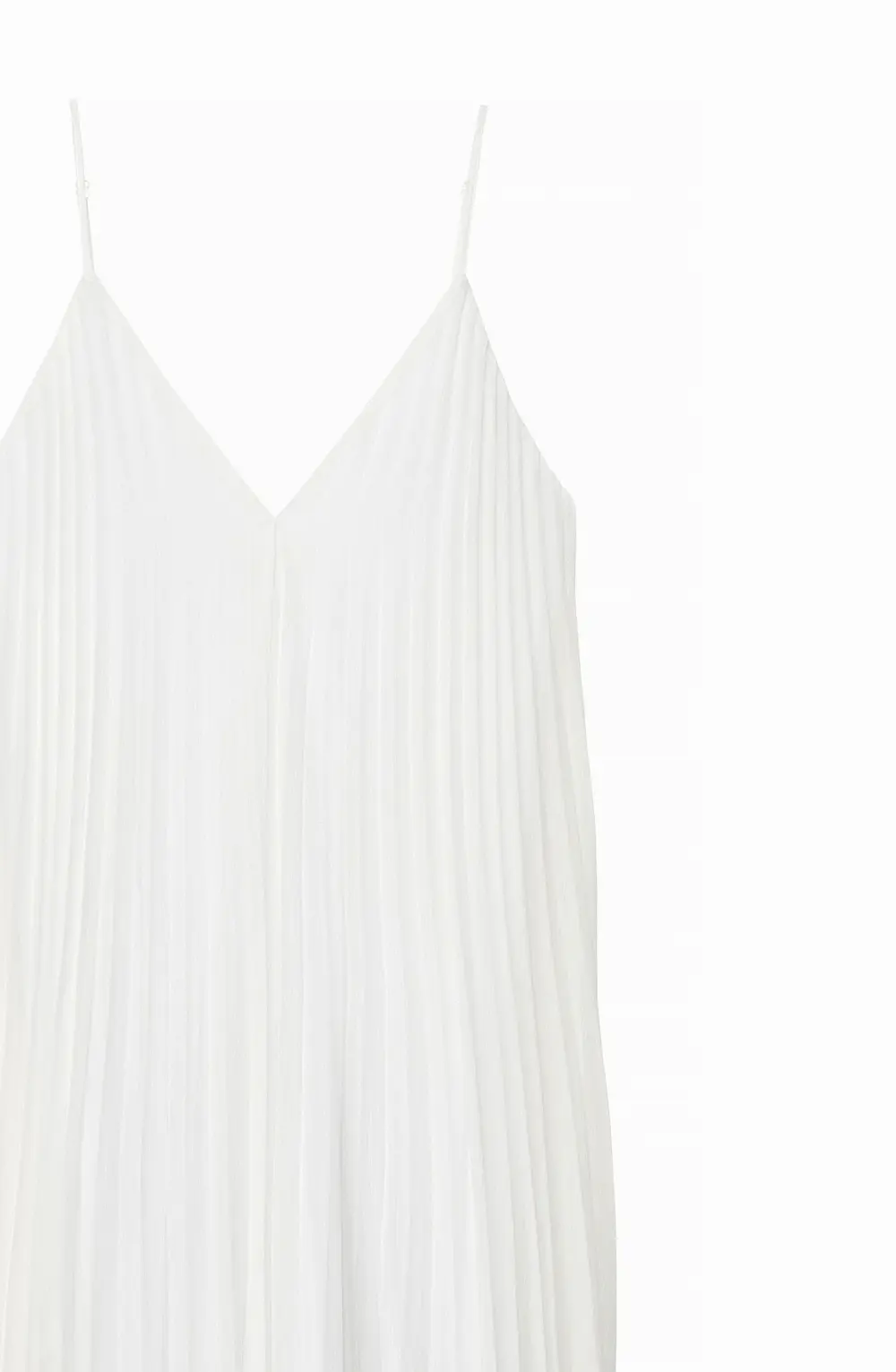 Pleated Cape Detail Maxi Dress White