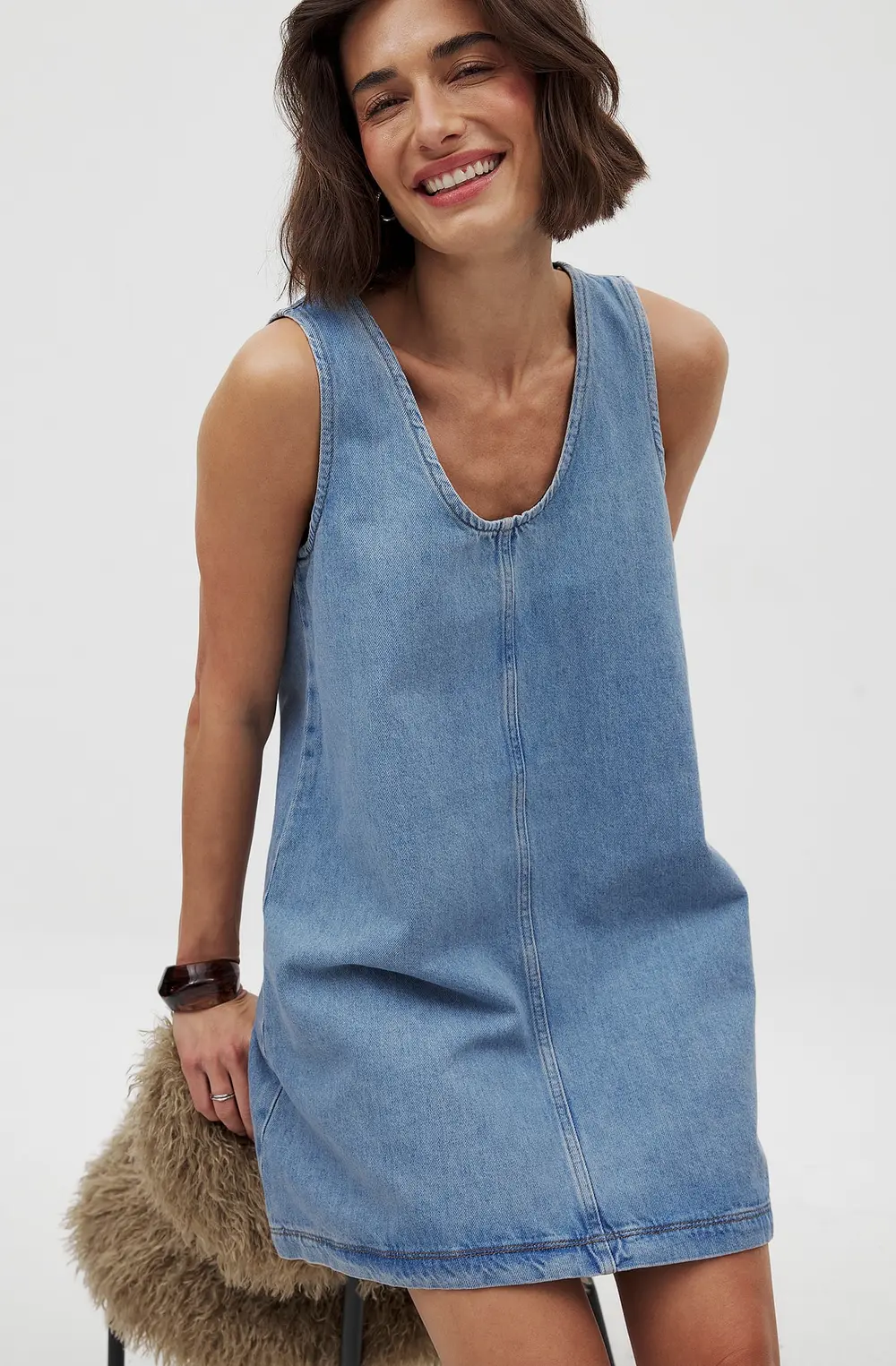 Denim Mini Dress Blue