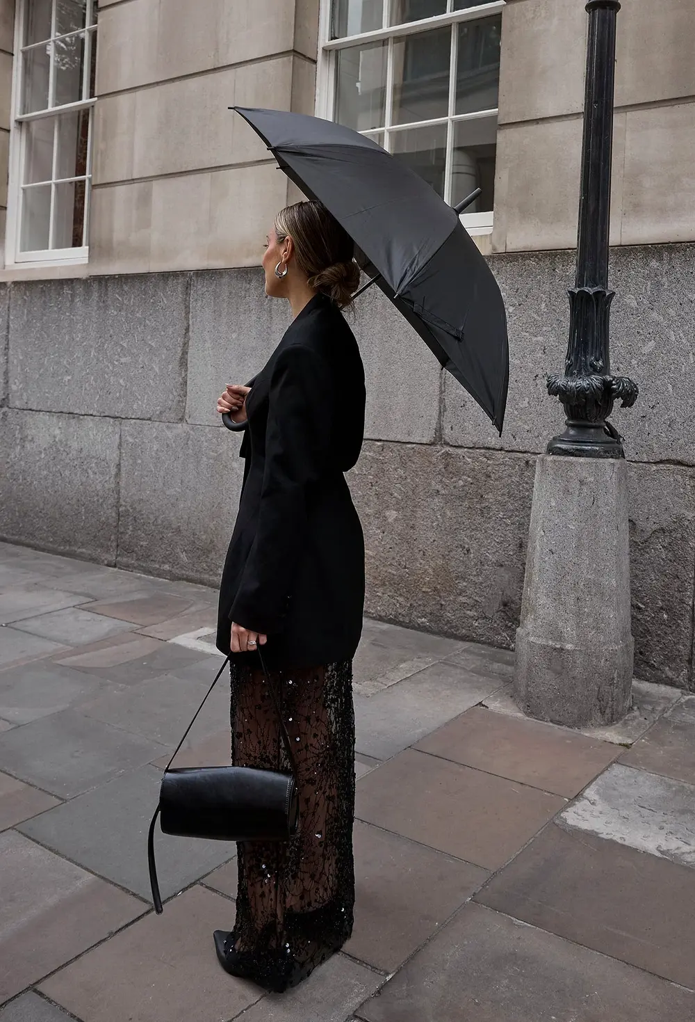 Tailored Sculpted Blazer Mini Dress Black