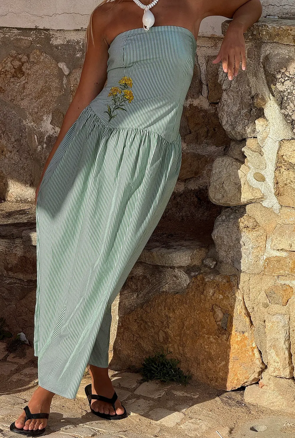 Bandeau Midi Dress Green