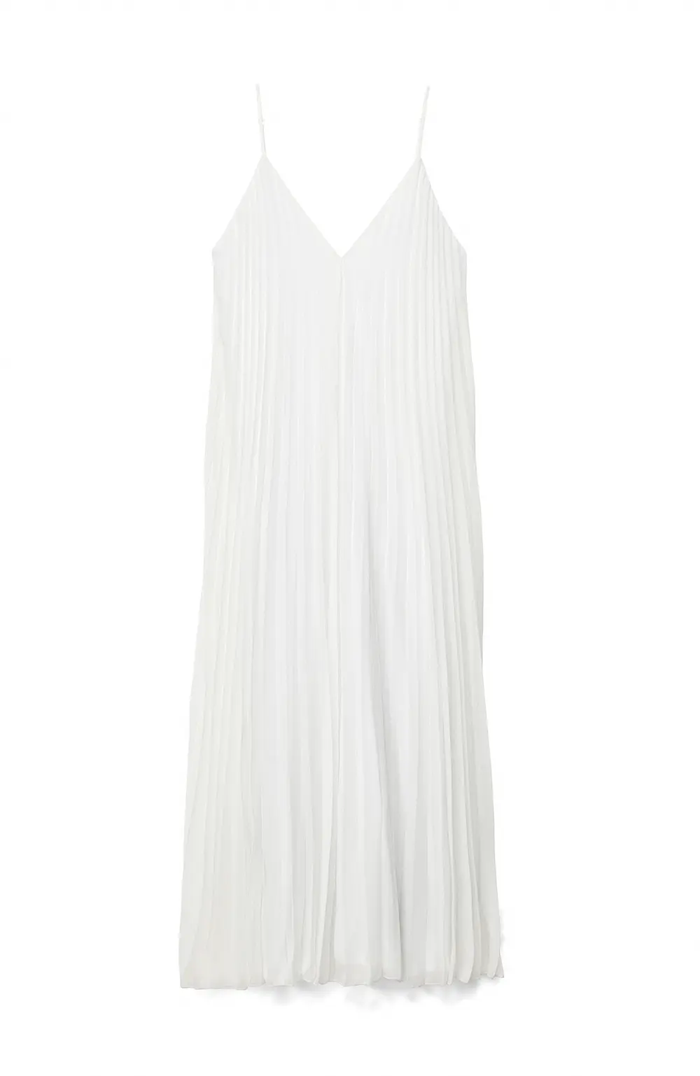 Pleated Cape Detail Maxi Dress White