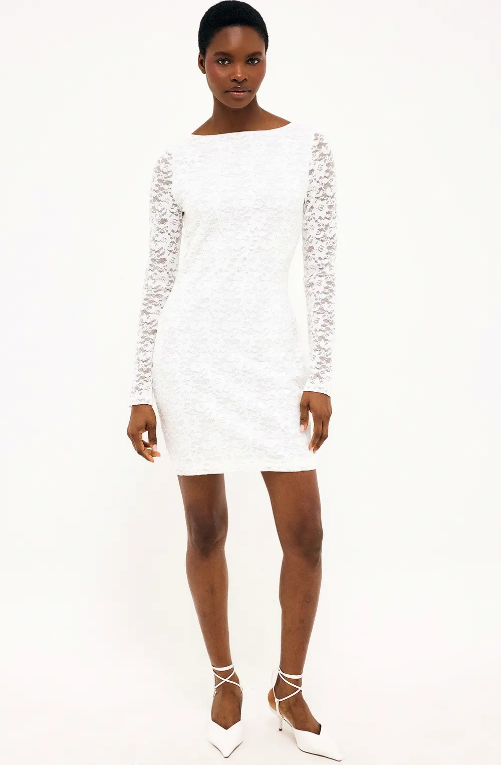 Open Back Mini Dress White
