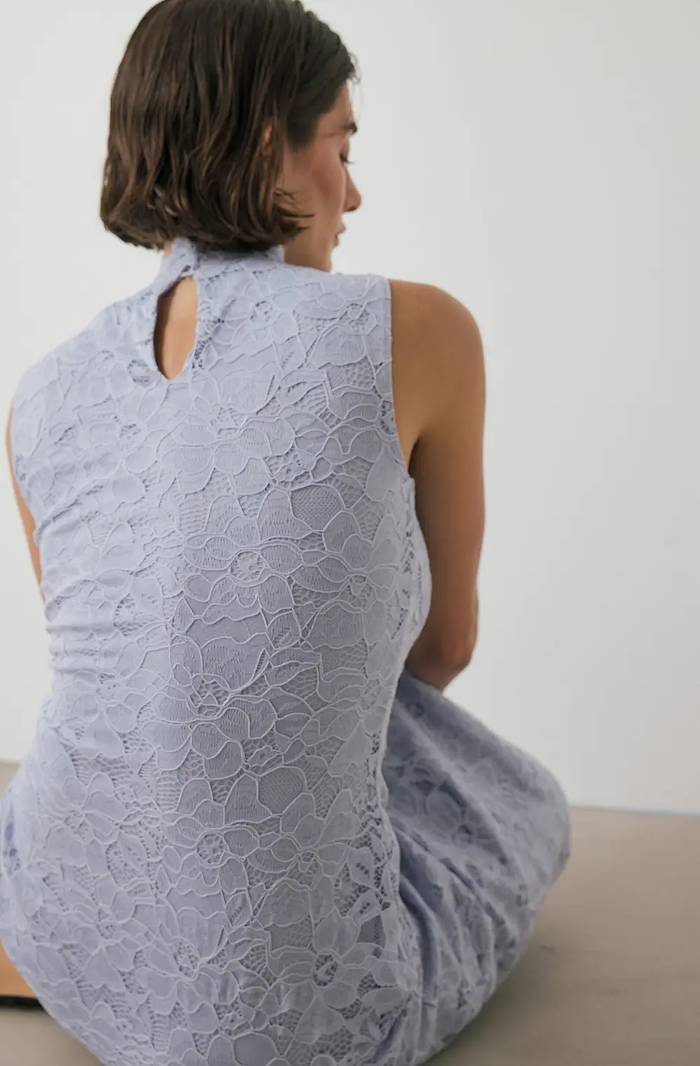 Lace Maxi Dress Blue