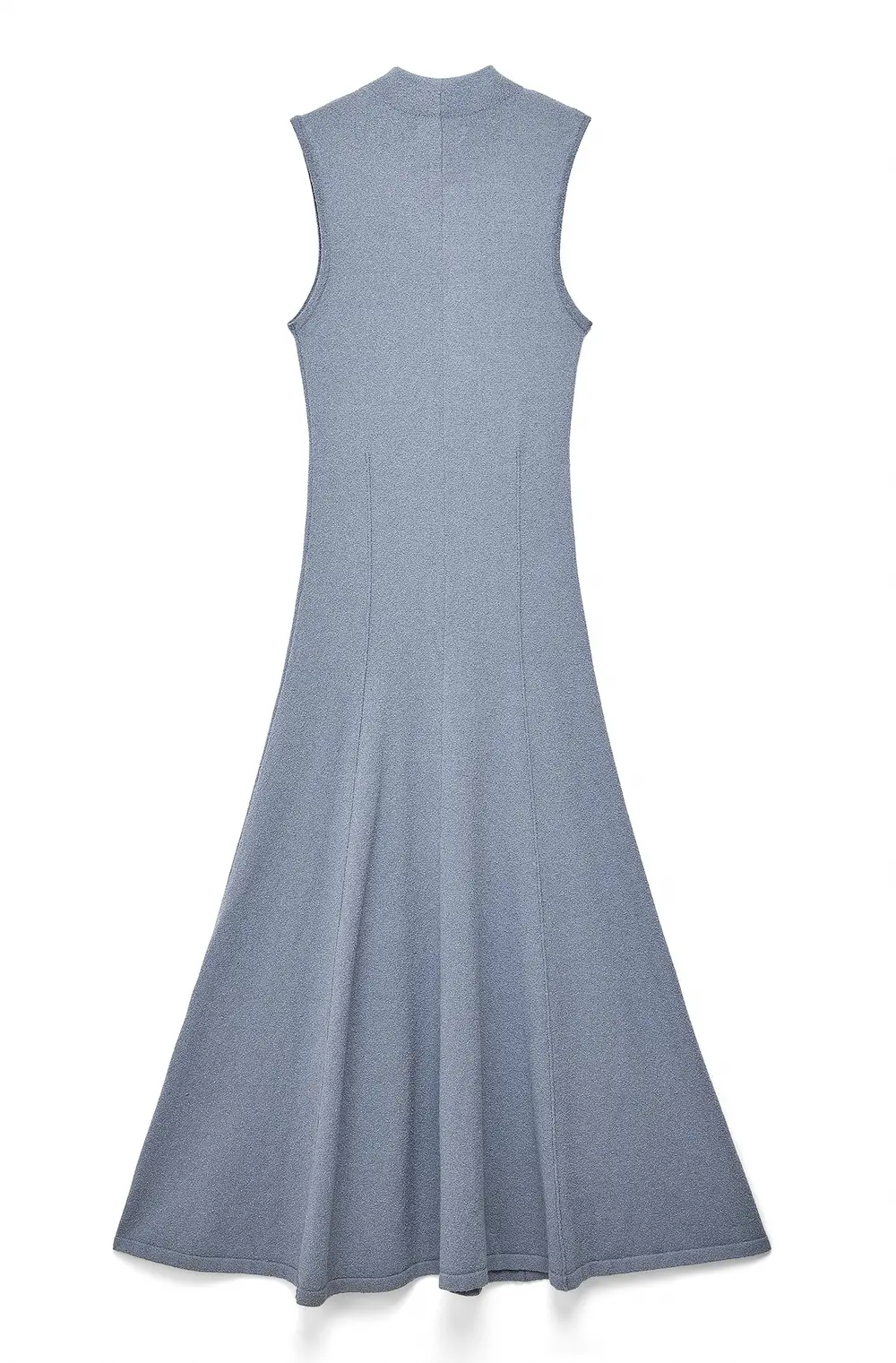 Knitted Sleeveless Seam Detail Maxi Dress Blue