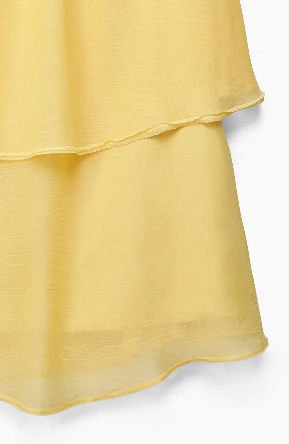 Bandeau Tiered Volume Maxi Dress Yellow