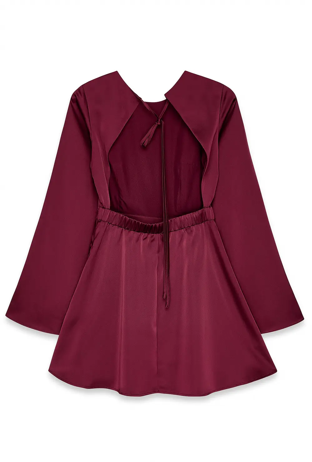 Open Back Mini Dress Burgundy