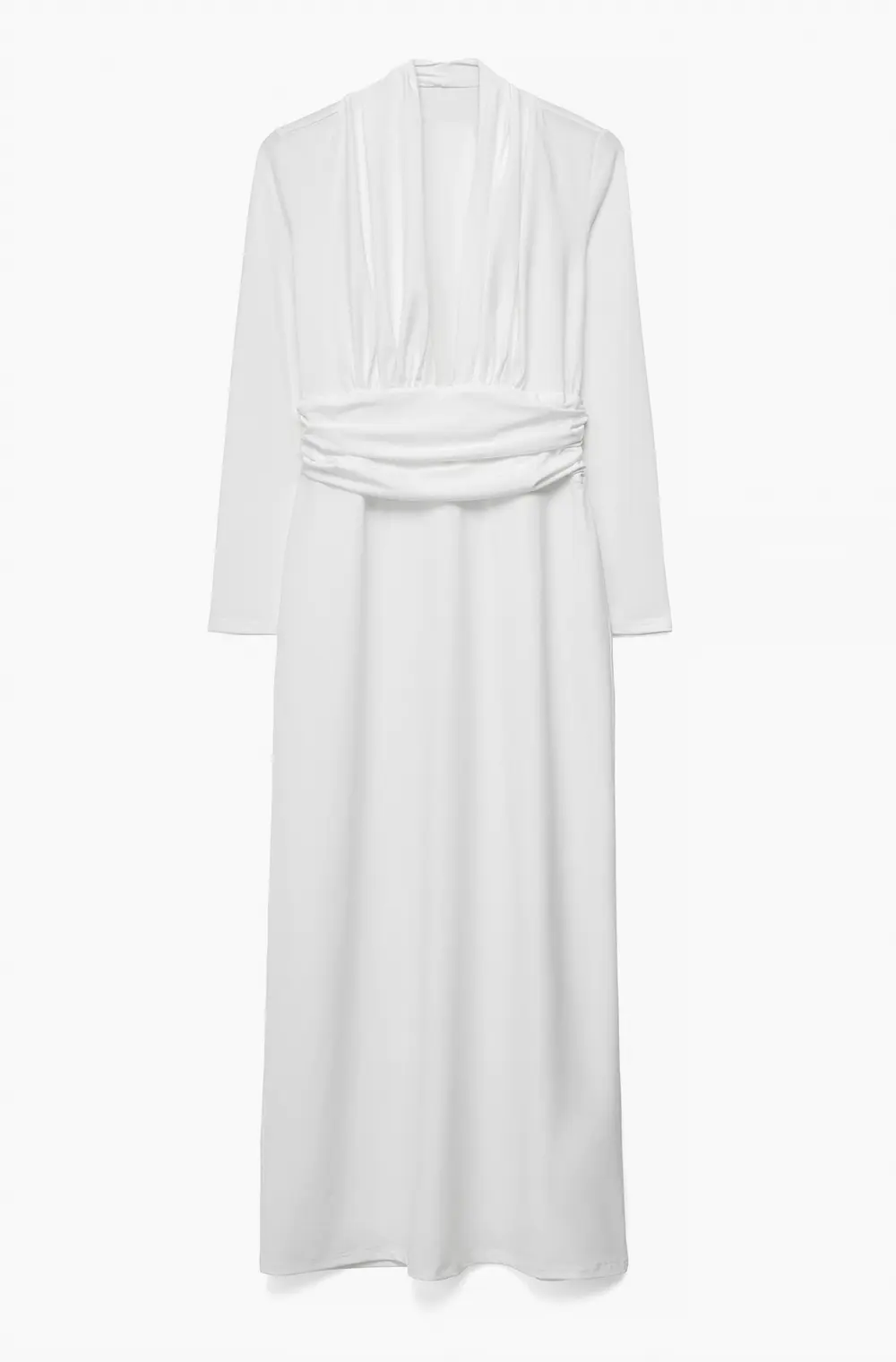 Draped Jersey Maxi Dress White