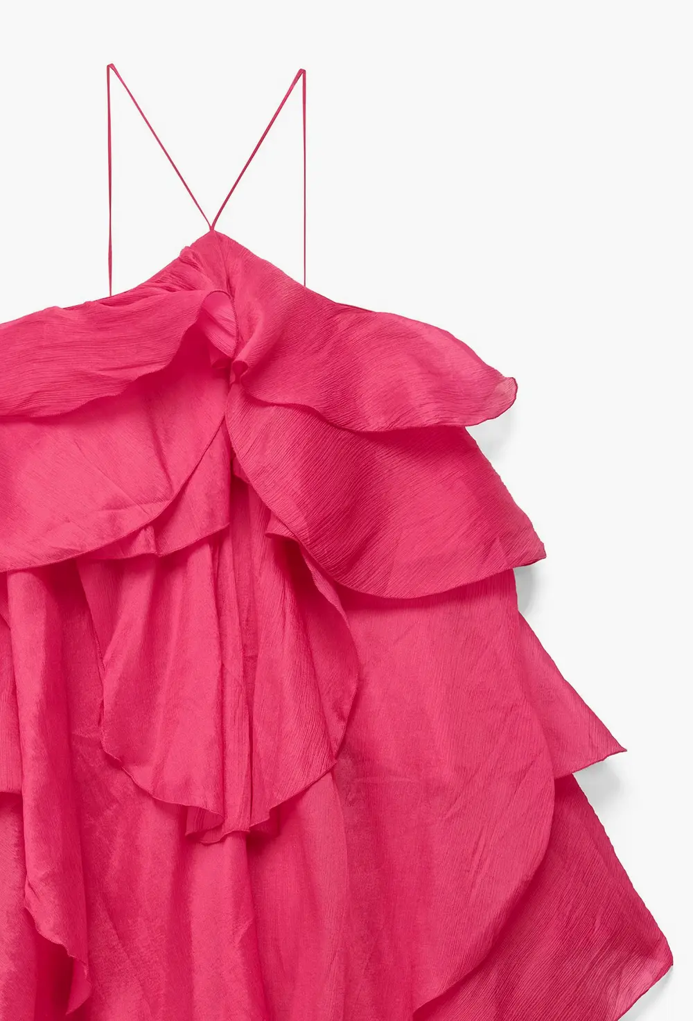 Flounce Detail Maxi Dress Pink