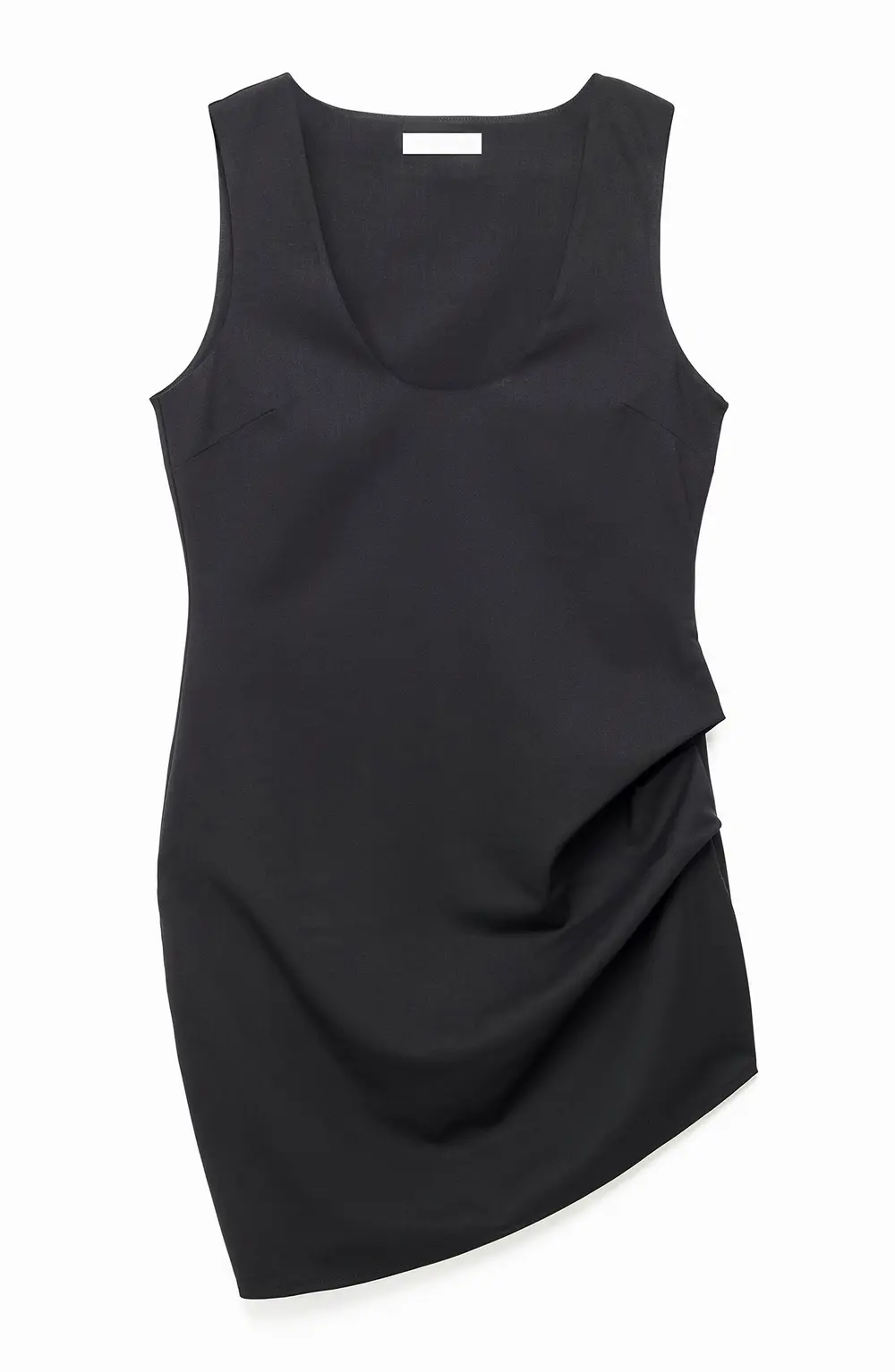 Scooped Neck Mini Dress Black