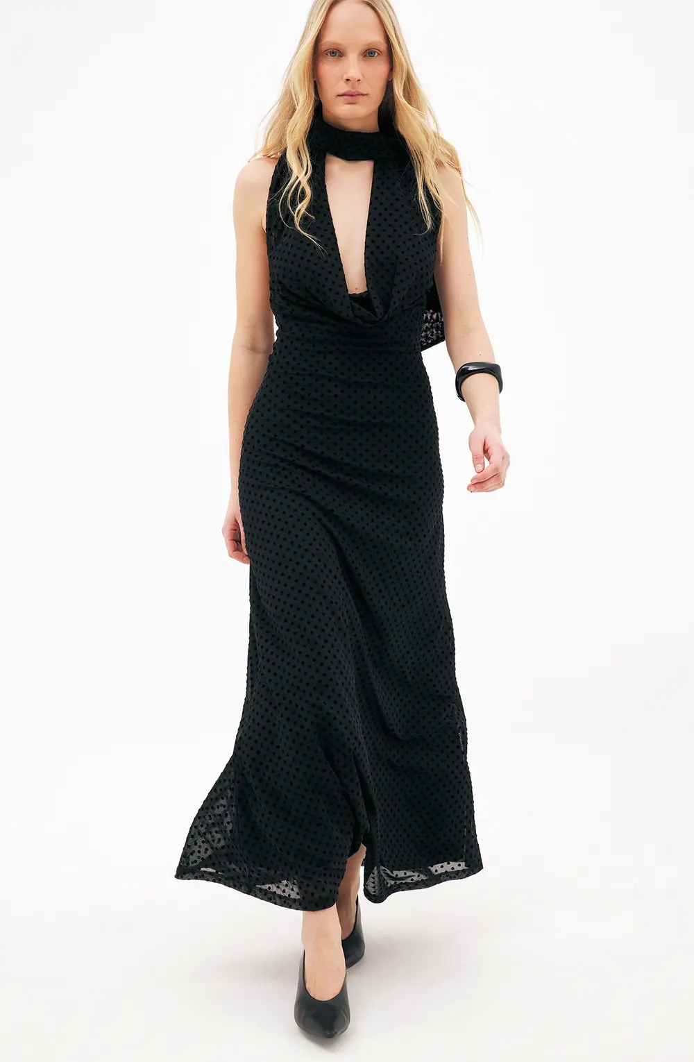 Halterneck Maxi Dress Black