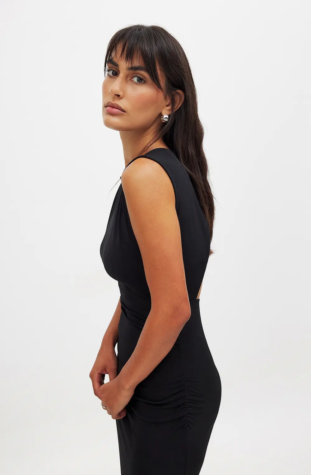 Open Back Maxi Dress Black
