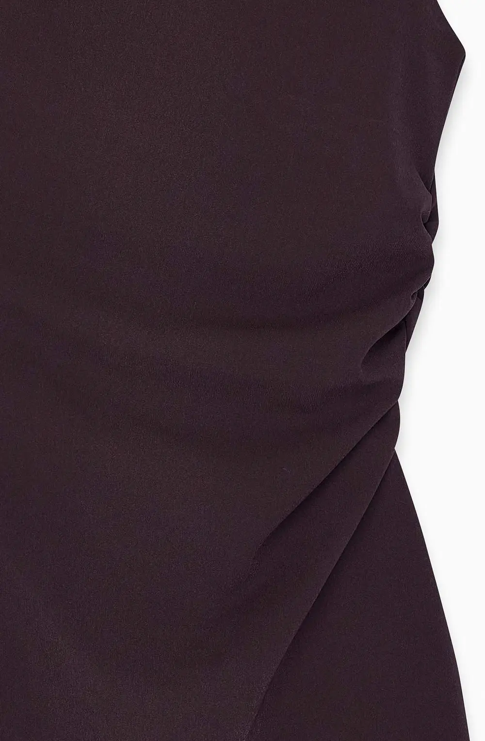 Draped Shoulder Mini Dress Brown