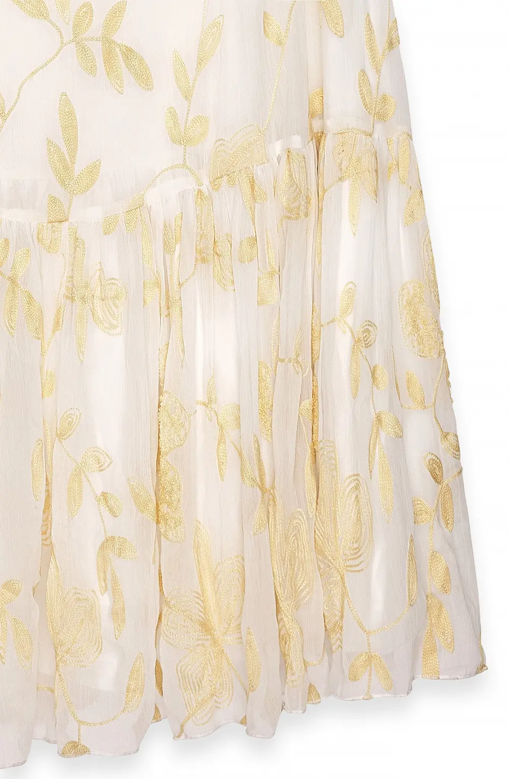 Embroidered Chiffon Bandeau Maxi Dress Flower