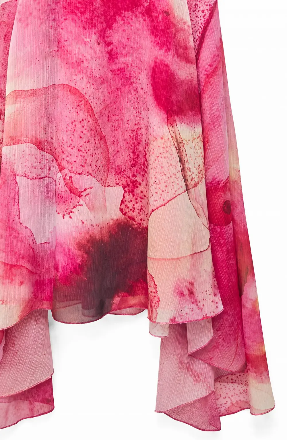 Chiffon Scarf Detail Midi Dress Pink