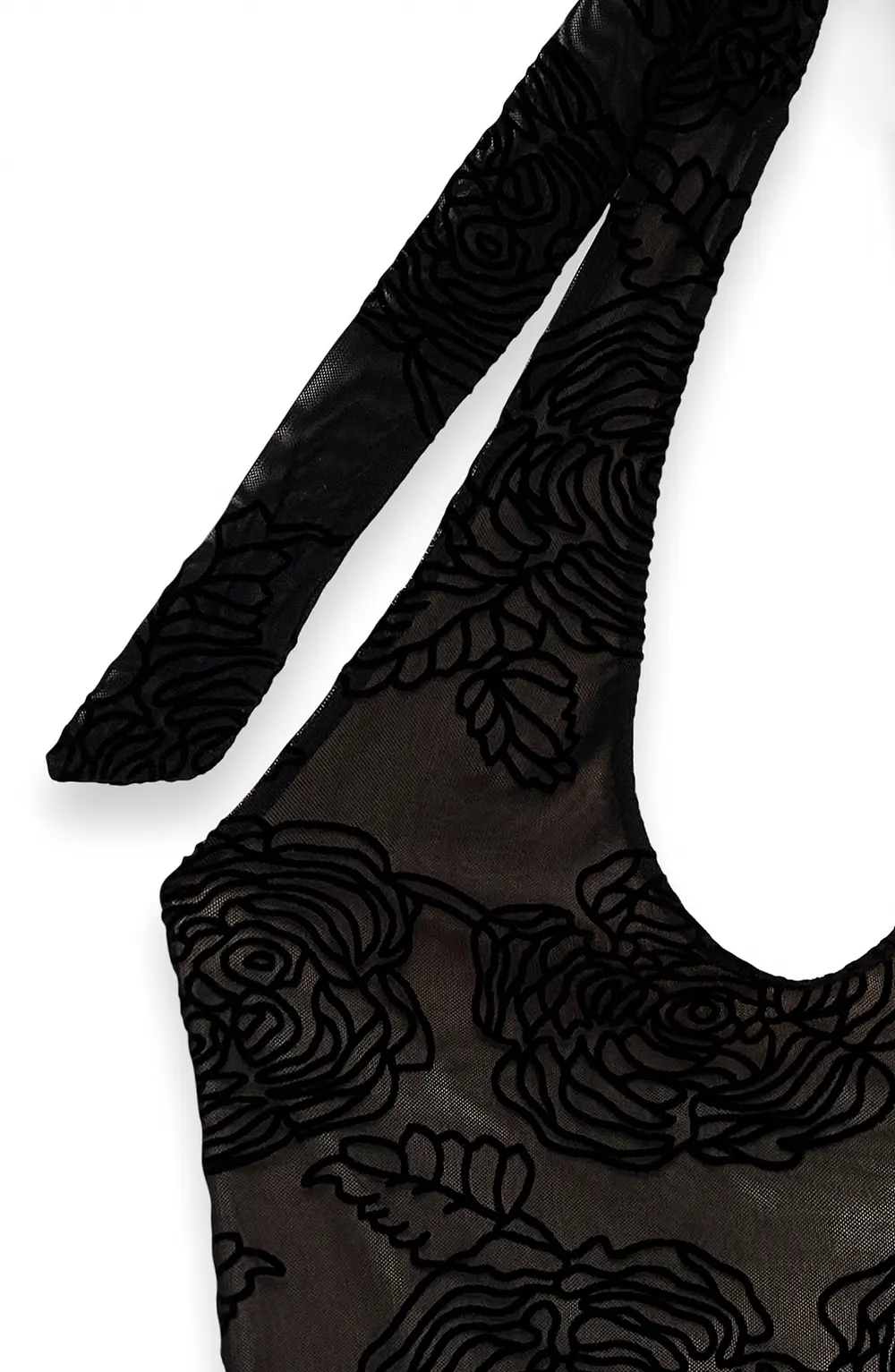 Halterneck Burn Out Maxi Dress Black