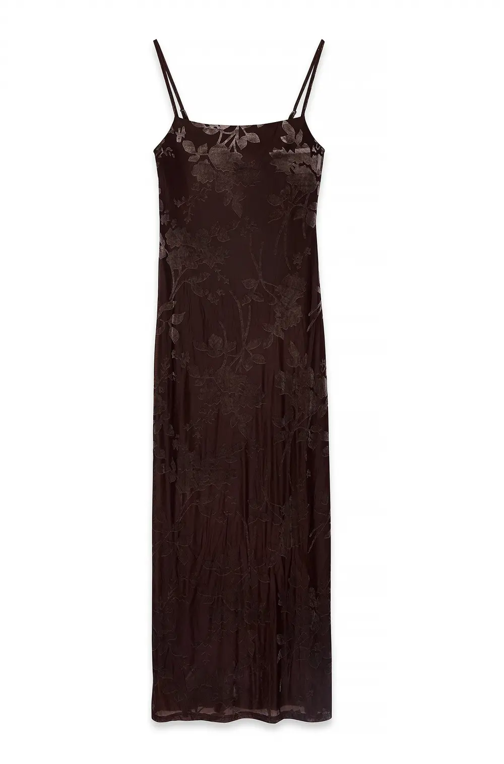 Floral Print Maxi Dress Brown