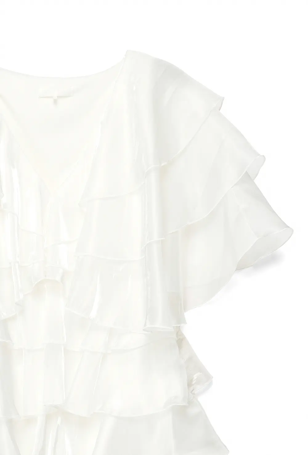 Flounce V-Neck Mini Dress White