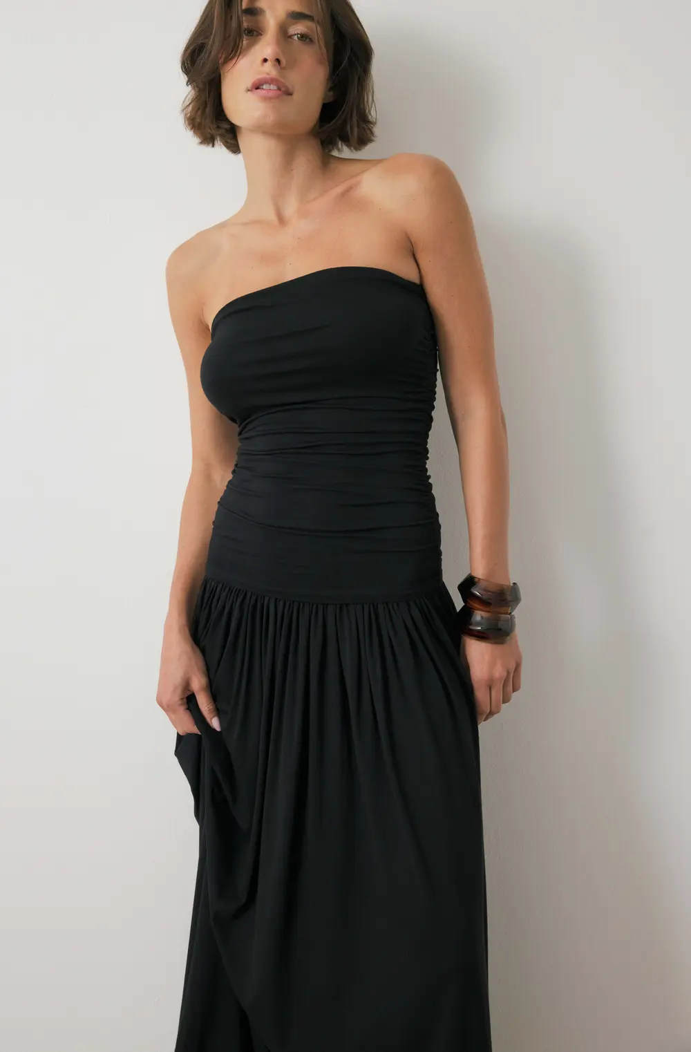 Flowy Tube Maxi Dress Black