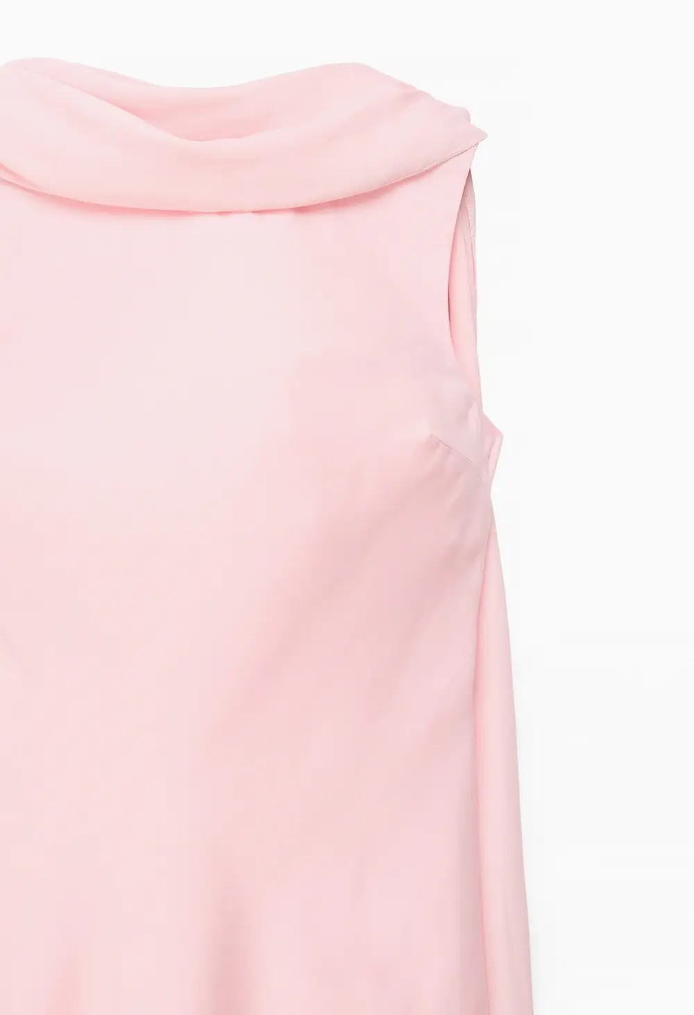Scarf Detail Satin Mini Dress Pink