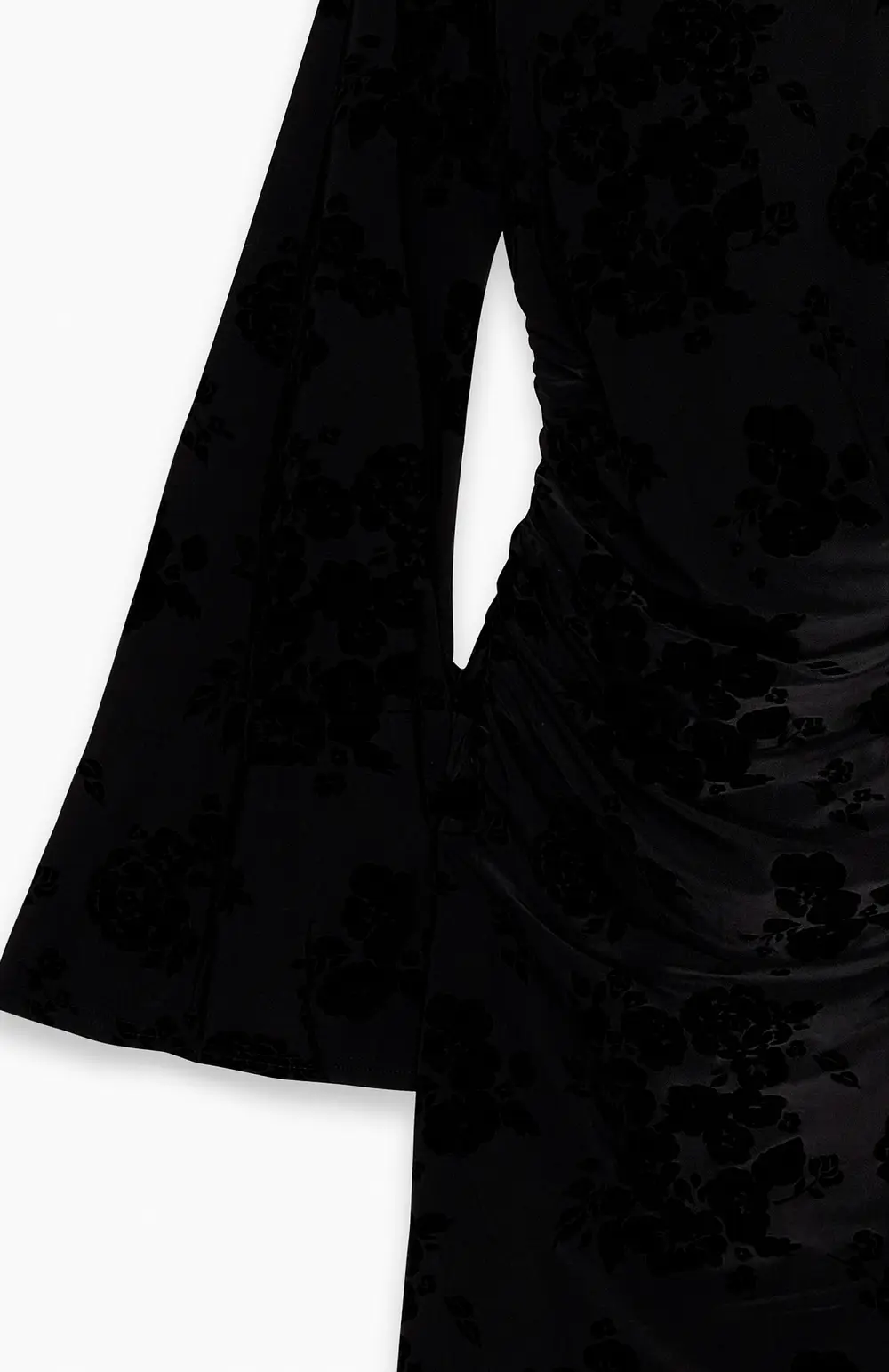 Wide Sleeve Mini Dress Black
