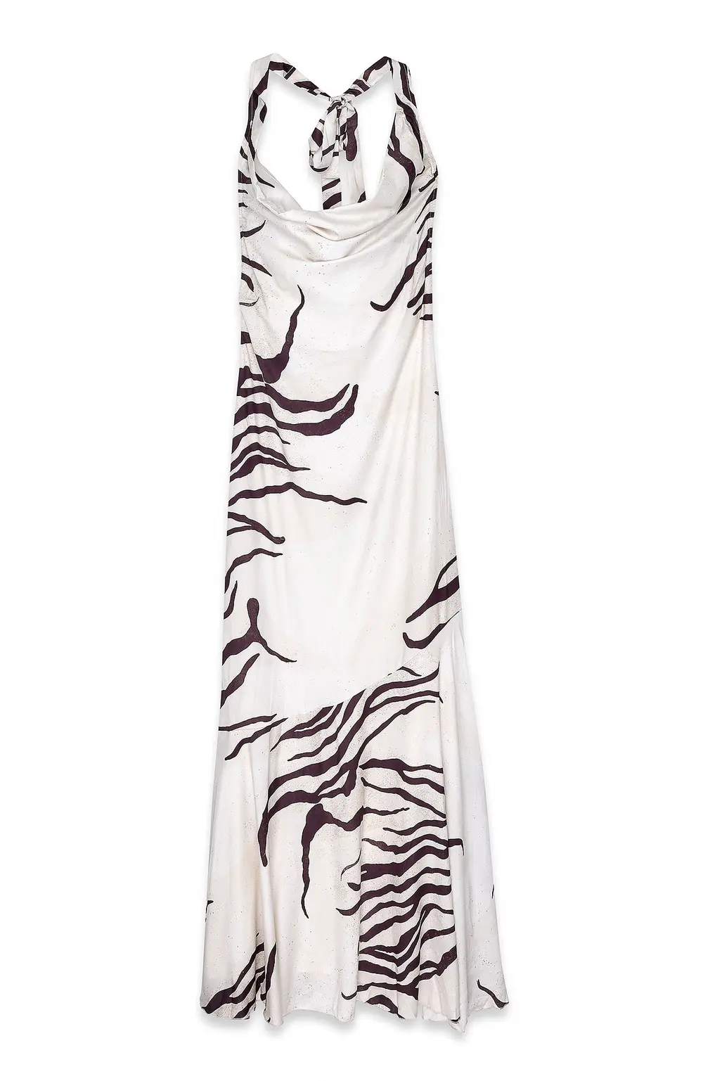 Satin Halterneck Maxi Dress Multicolor