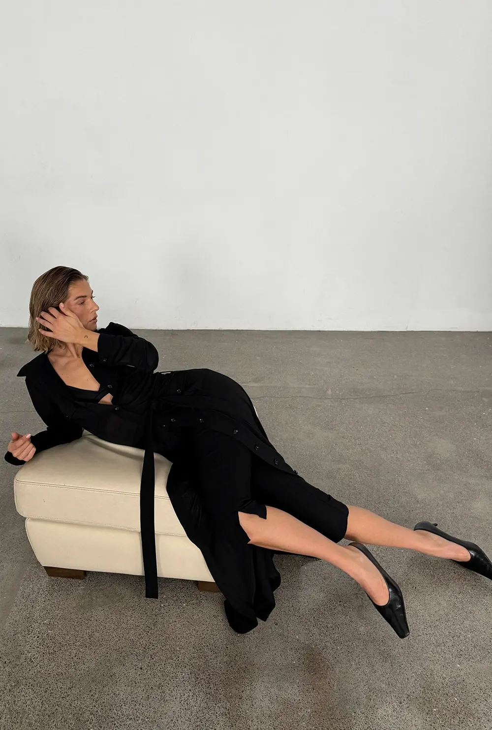 Button Down Maxi Dress Black