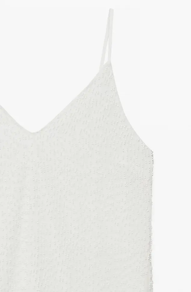 Beaded Strap Mini Dress White