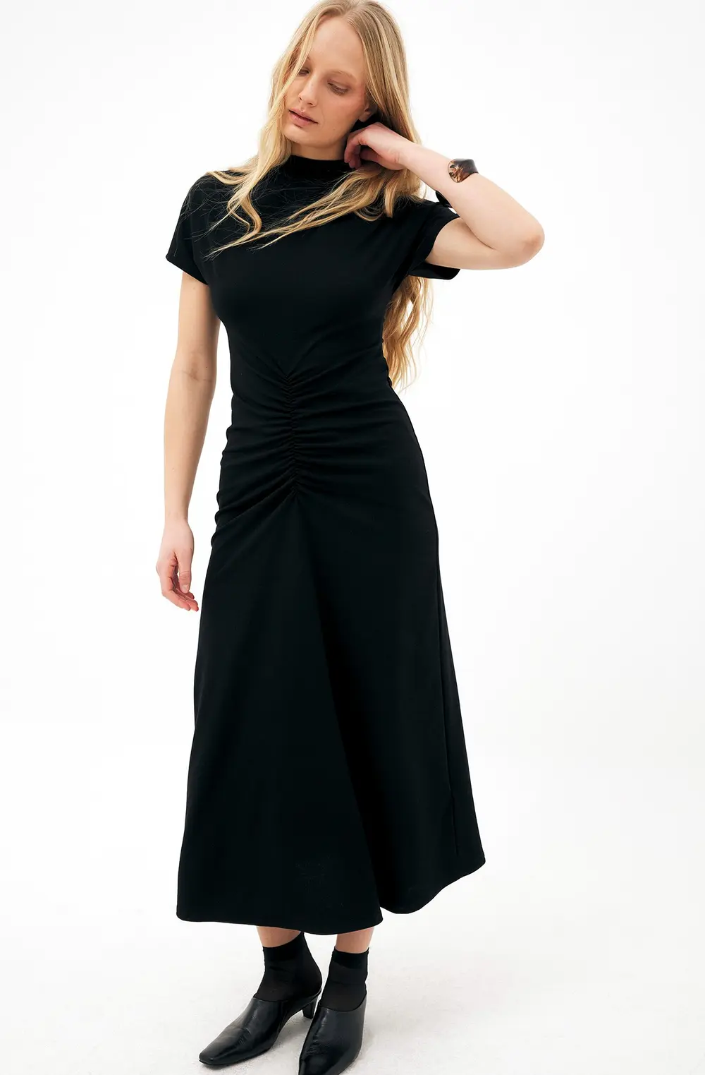 Scrunch T-shirt Dress Black