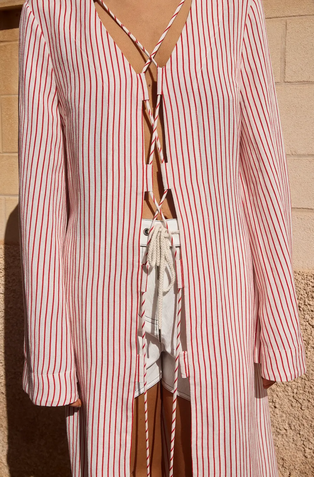 Linen Blend Striped Caftan Stripe
