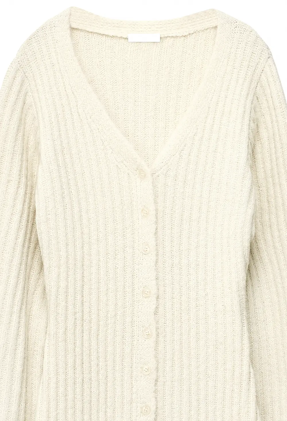 Knitted Wool Blend Cardigan Maxi Dress Offwhite