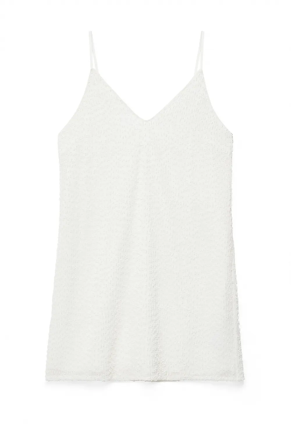 Beaded Strap Mini Dress White