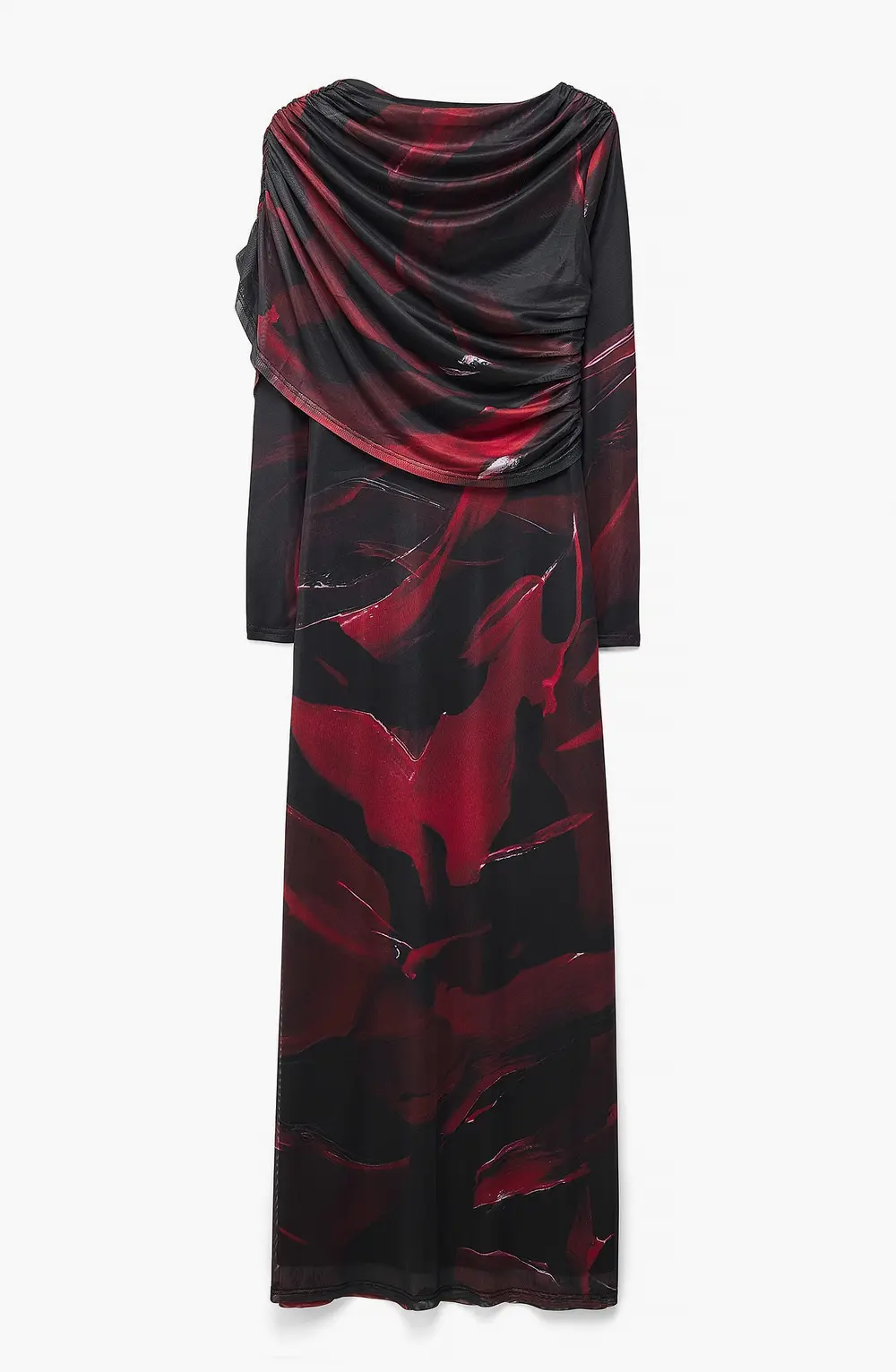 Mesh Printed Maxi Dress Multicolor
