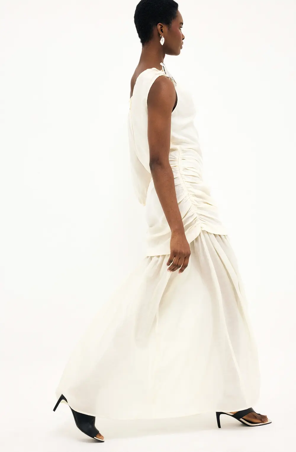 Draped Maxi Dress Beige