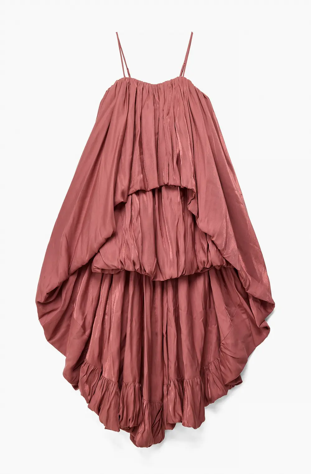 Trail Detail Flounce Mini Dress Pink