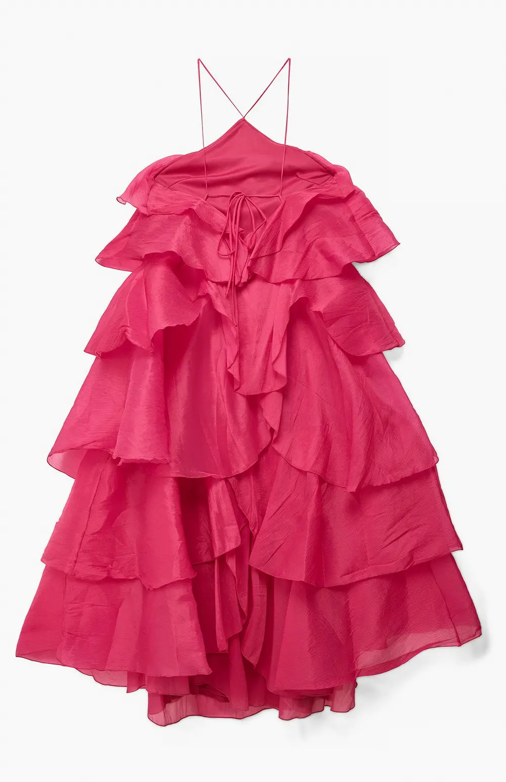 Flounce Detail Maxi Dress Pink